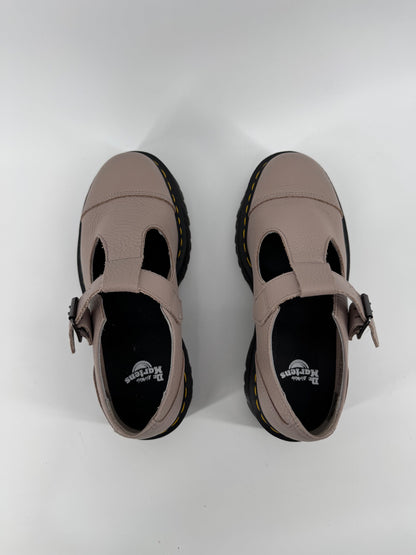 Dr. Martens Taupe Mary Jane Platforms