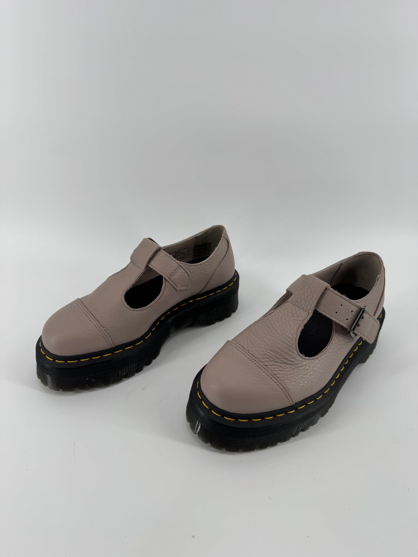 Dr. Martens Taupe Mary Jane Platforms