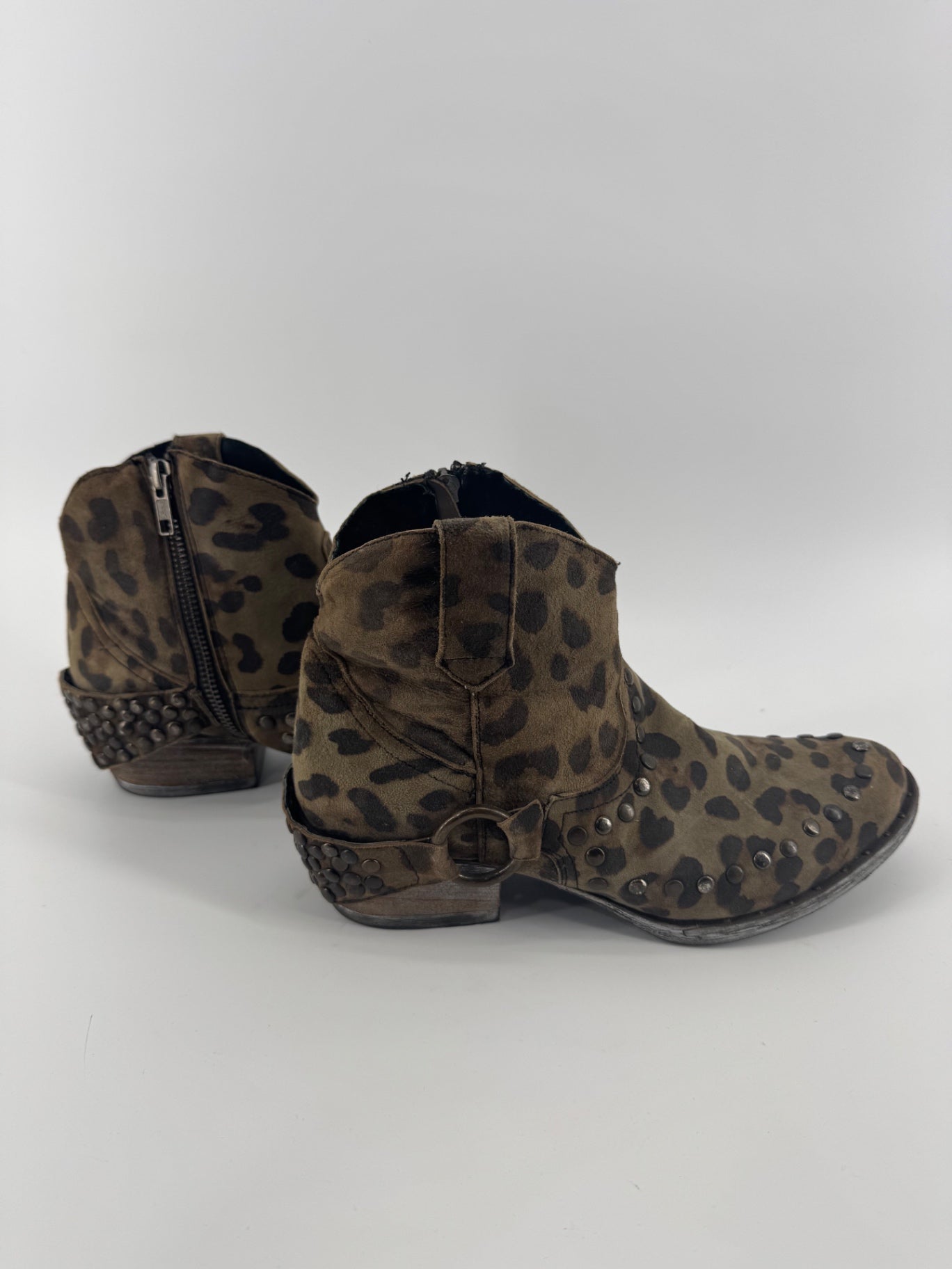 Circle G Animal Print Studded Short Boots