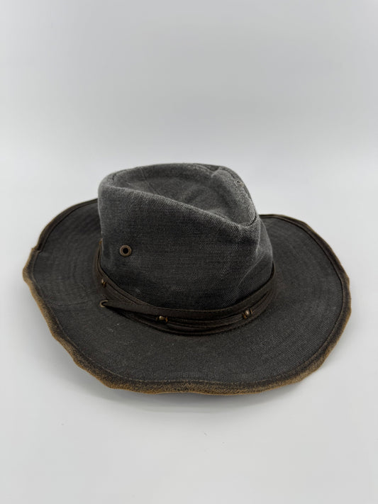 Stetson Gray Leather Hat with Cord