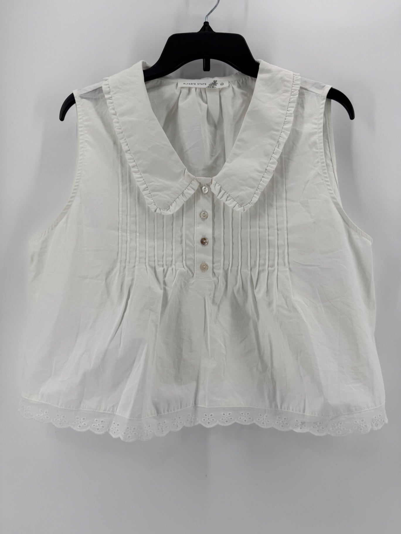 Altar'd State White Ruffle Collar Blouse