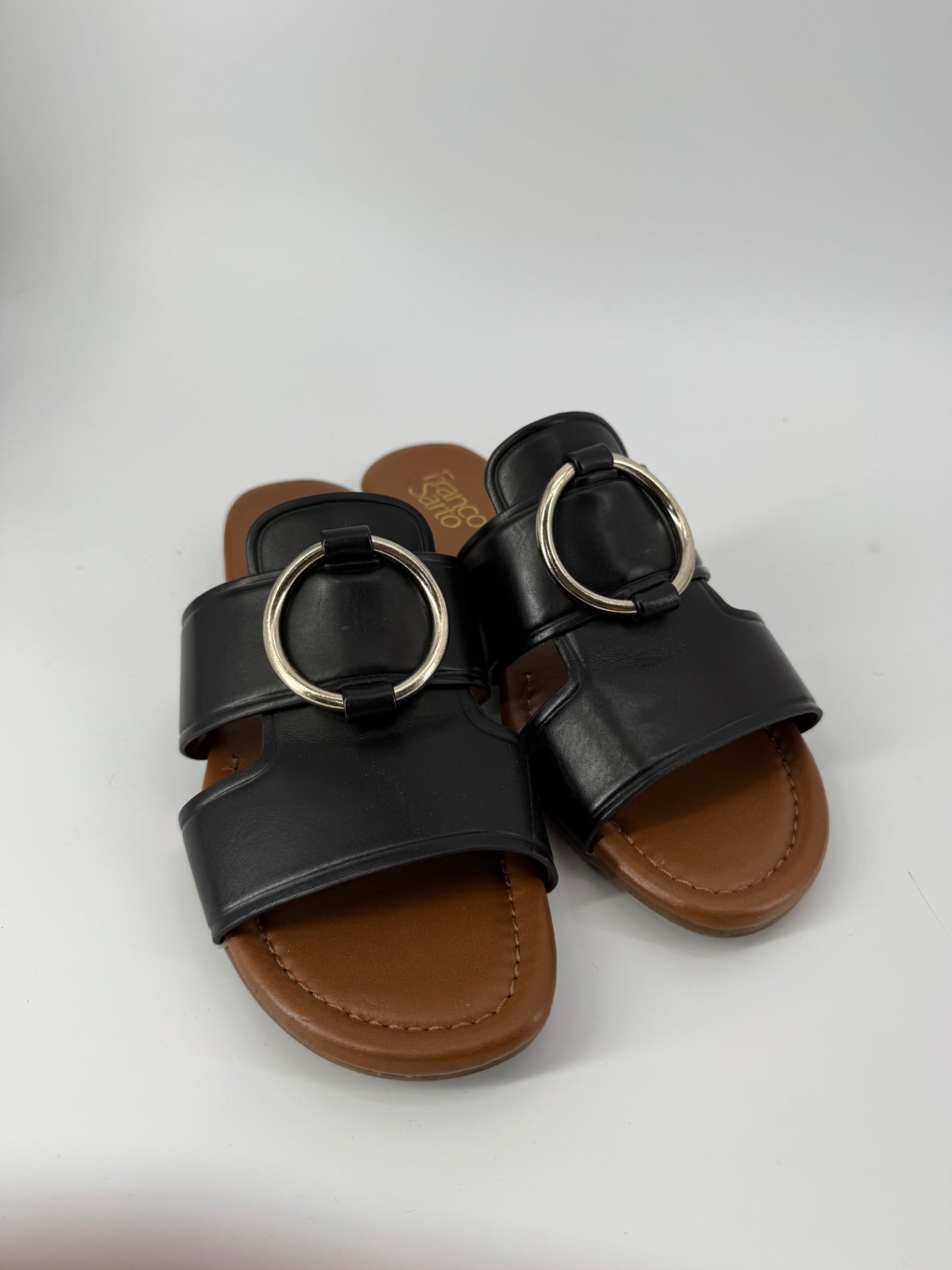 Franco Sarto Black Silver Ring Sandals