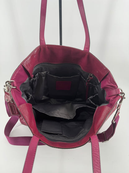 Coach Magenta Patent Leather Diaper Bag