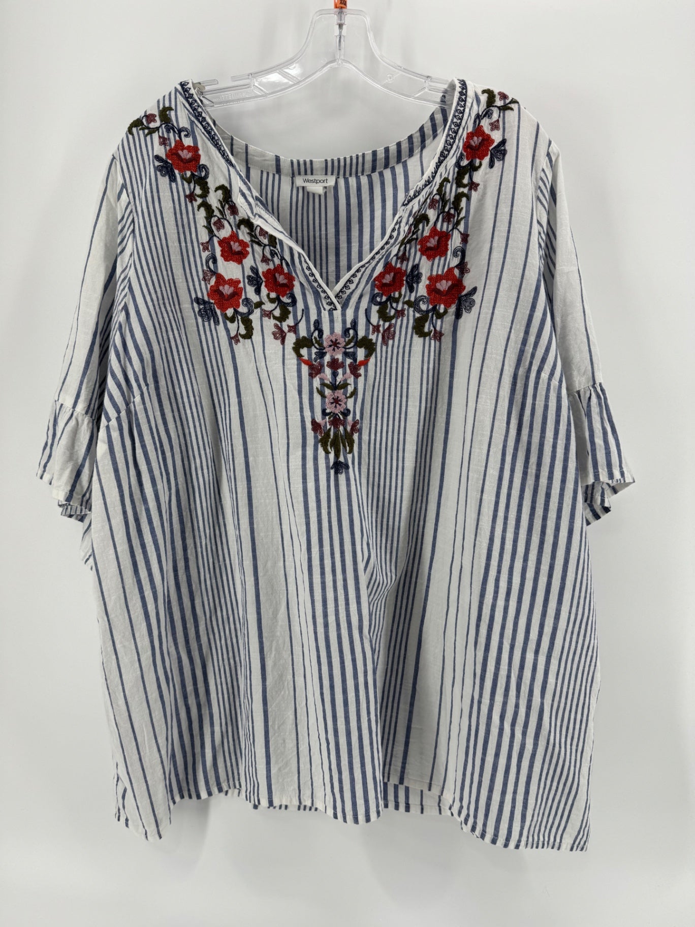 Westport White/Blue Striped Top