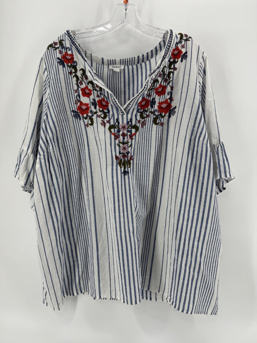 Westport White/Blue Striped Top