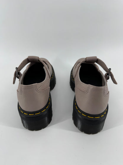 Dr. Martens Taupe Mary Jane Platforms