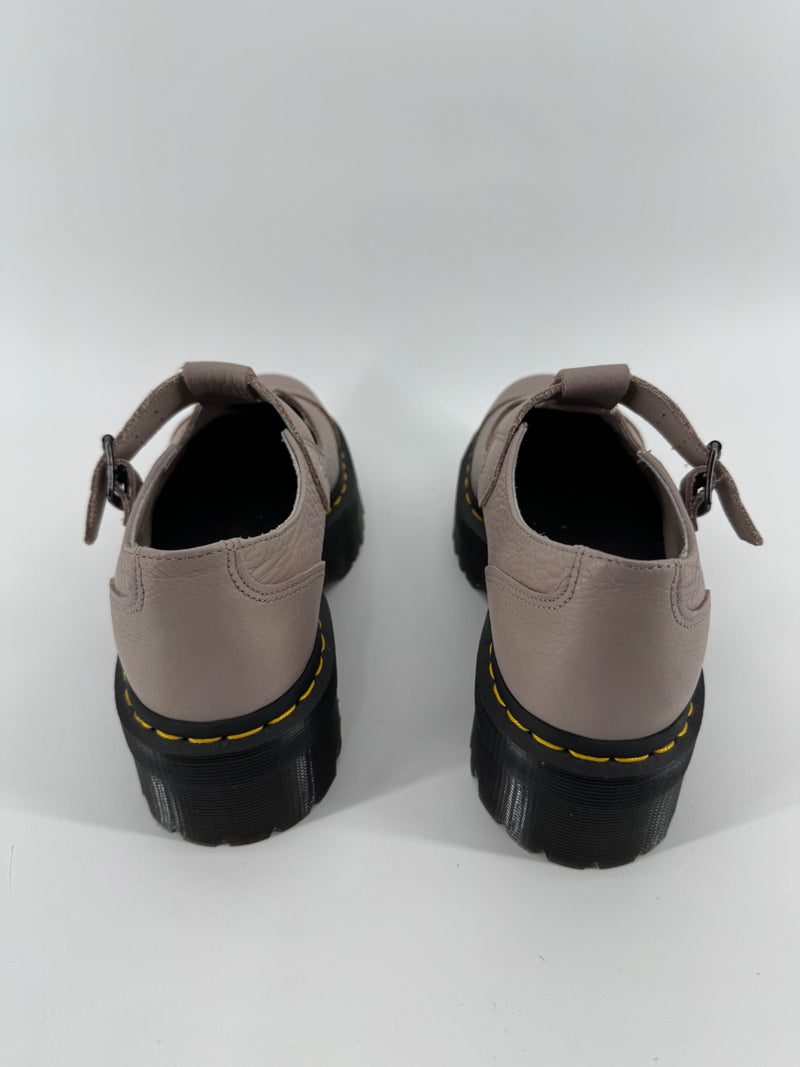 Dr. Martens Taupe Mary Jane Platforms