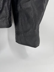 Vintage UNIK Black Leather Motorcycle Jacket Size 60