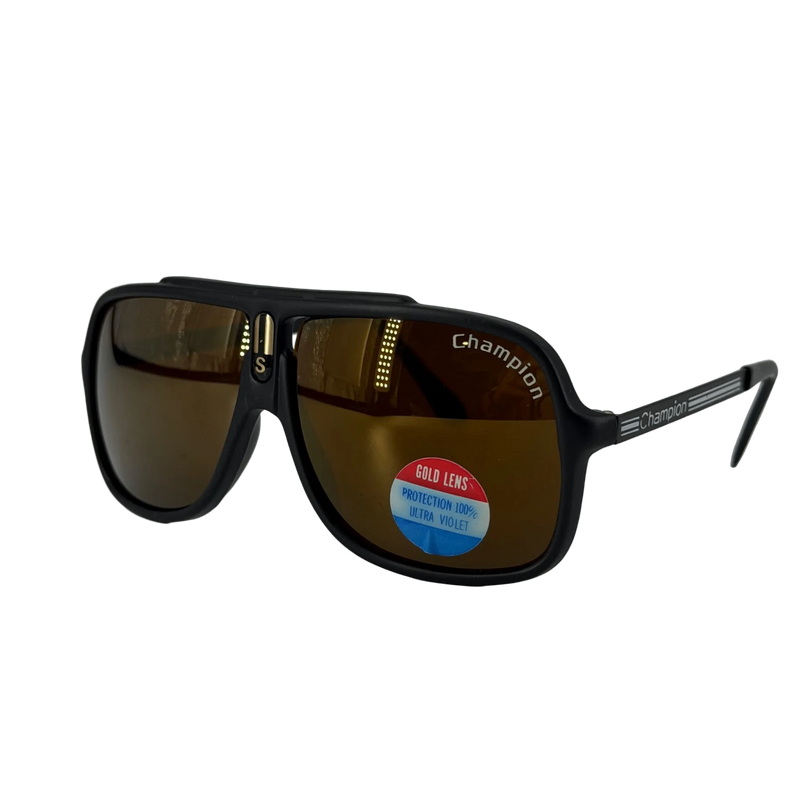 Champion New Old Stock 80s Black Sunglasses