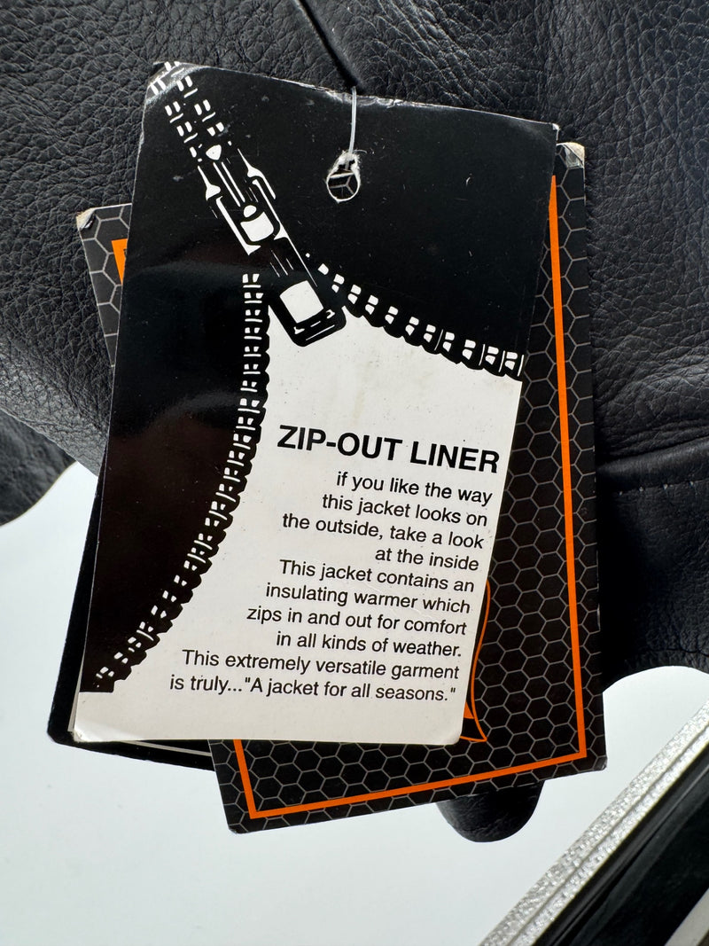 UNIK Select Black Leather Motorcycle Jacket Size 3XL