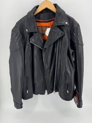 UNIK Select Black Leather Motorcycle Jacket Size 3XL
