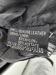 Vintage UNIK Black Leather Motorcycle Jacket Size 60