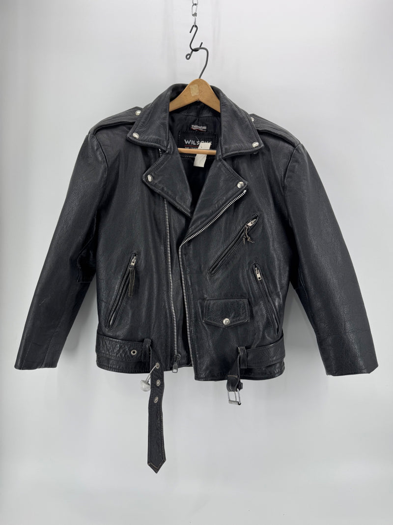 Vintage Wilsons Leather Crop Motorcycle Jacket Thinsulate Size Medium