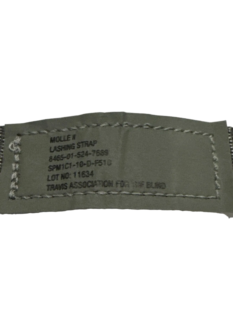 SET OF 2 MILITARY MOLLE II Lashing Straps, Pack Tie Down Cargo Strap 65”L, NOS