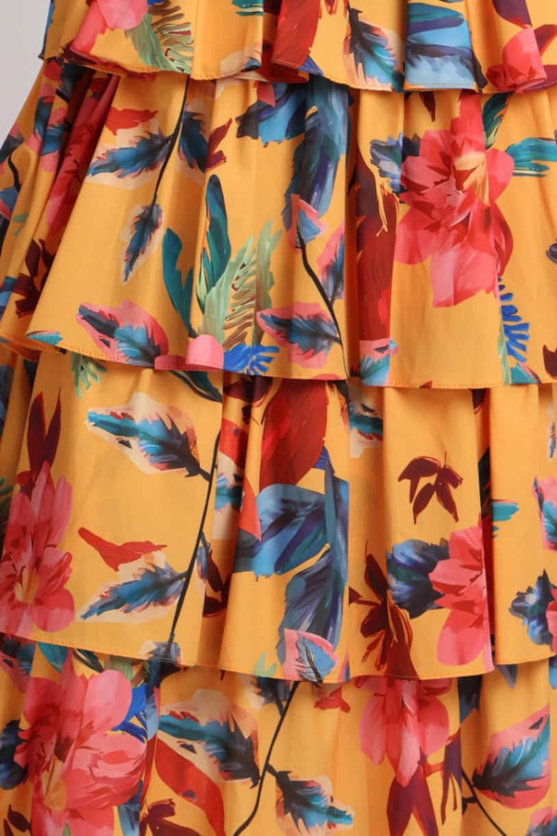 Beulah Style Annie Tiered Floral Smocked Back Dress