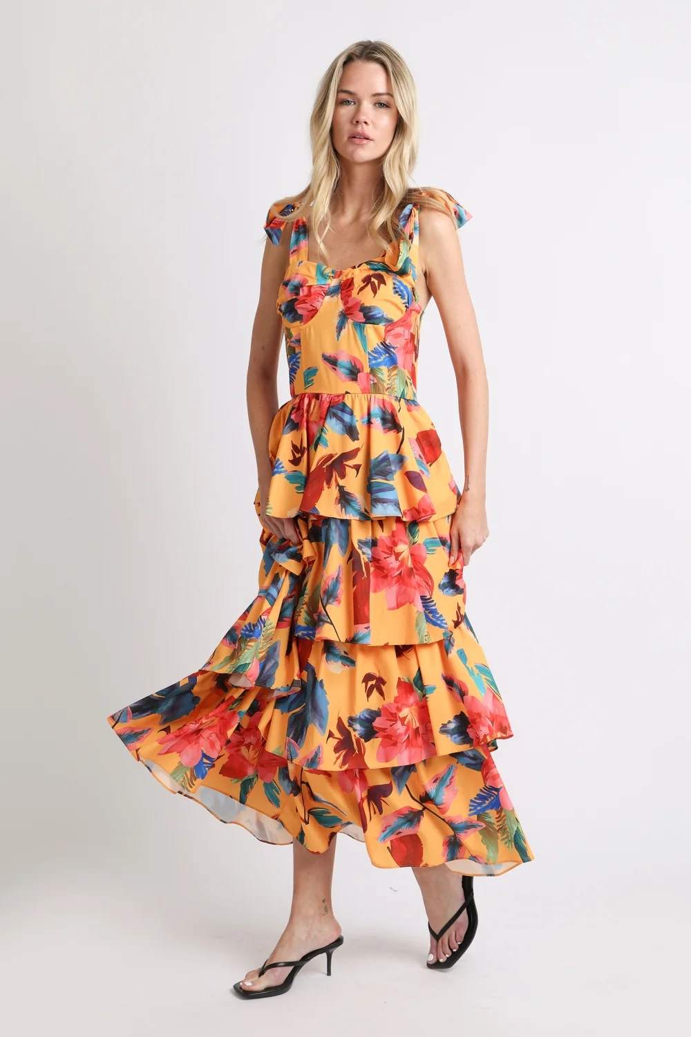 Beulah Style Annie Tiered Floral Smocked Back Dress