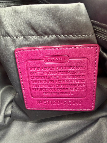 Coach Magenta Patent Leather Diaper Bag