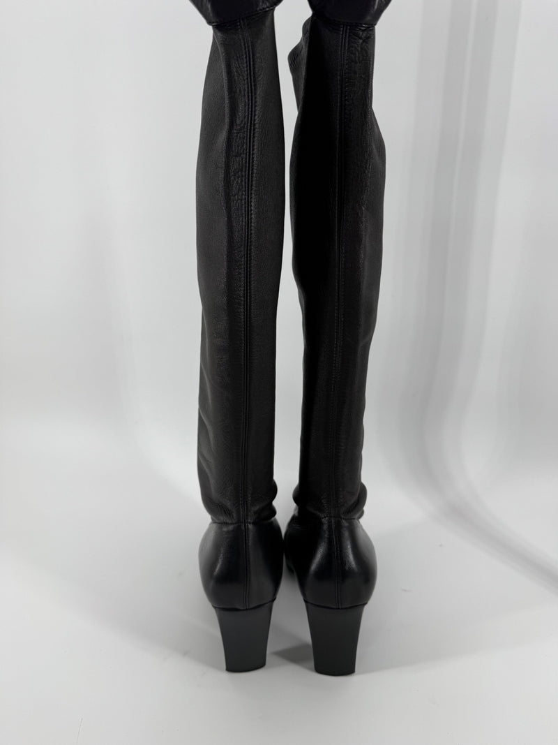 Chanel Knee High Leather Boots