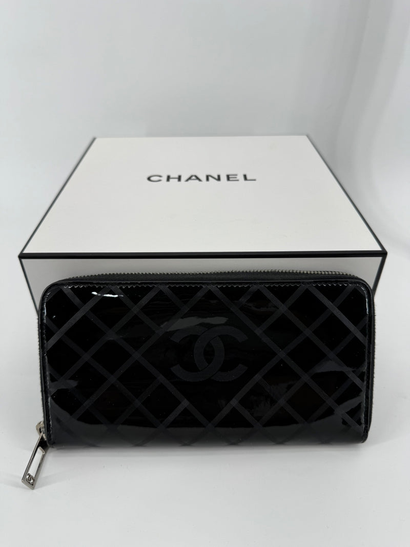Chanel Patent Zip Around Wallet