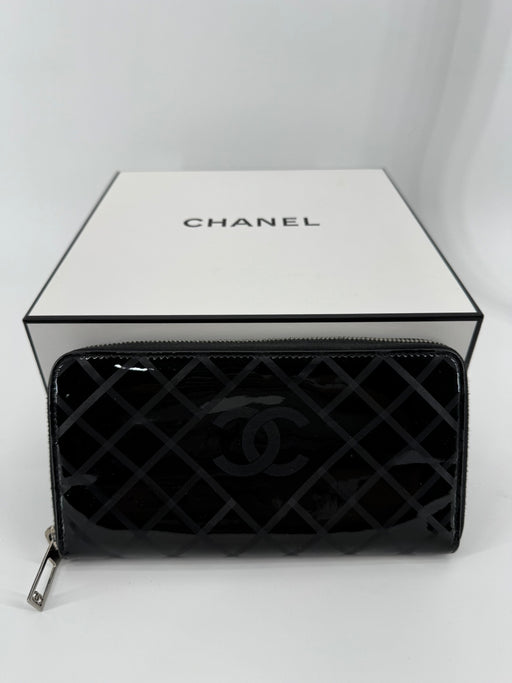 Chanel Patent Zip Around Wallet