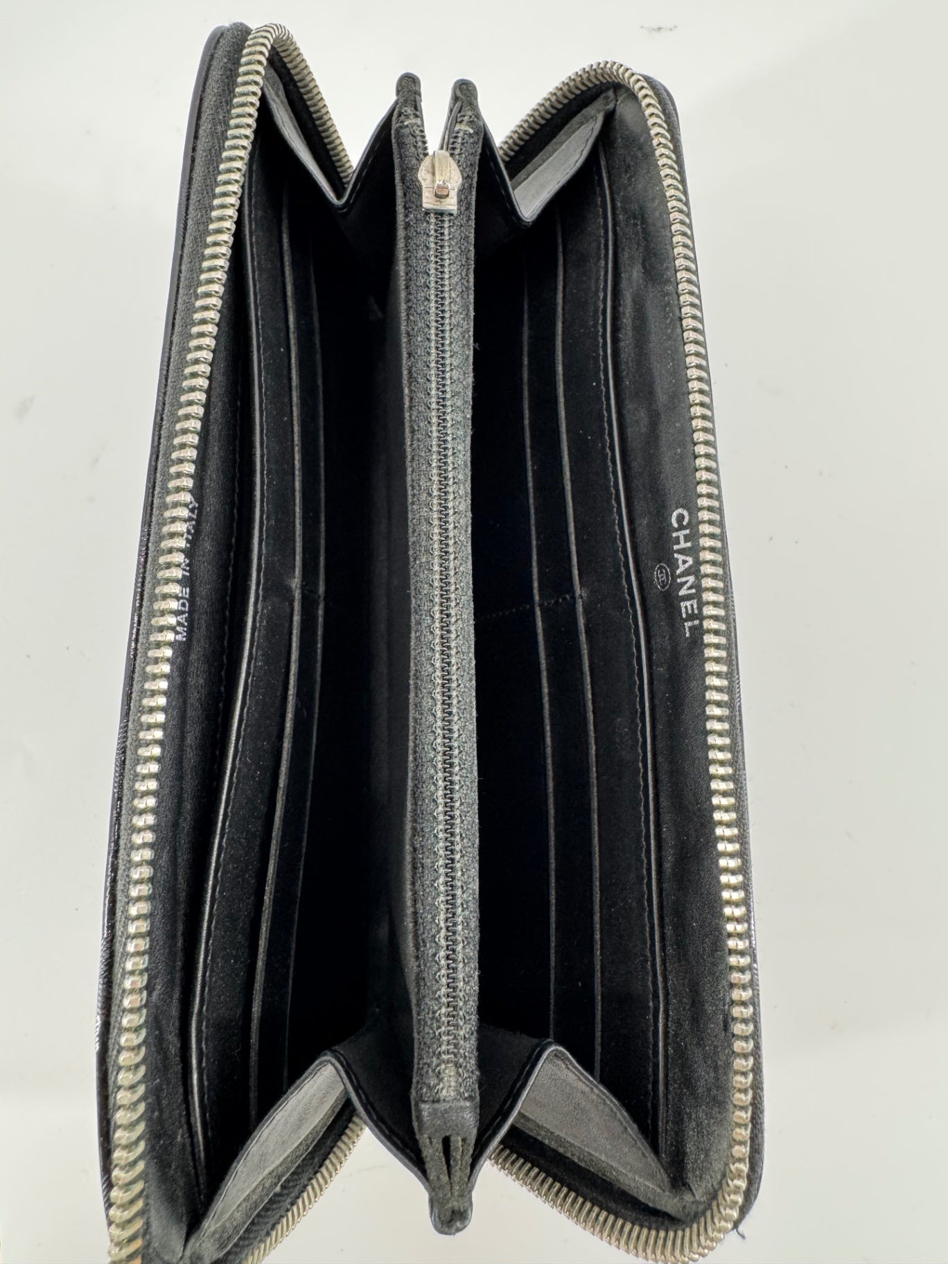 Chanel Patent Zip Around Wallet