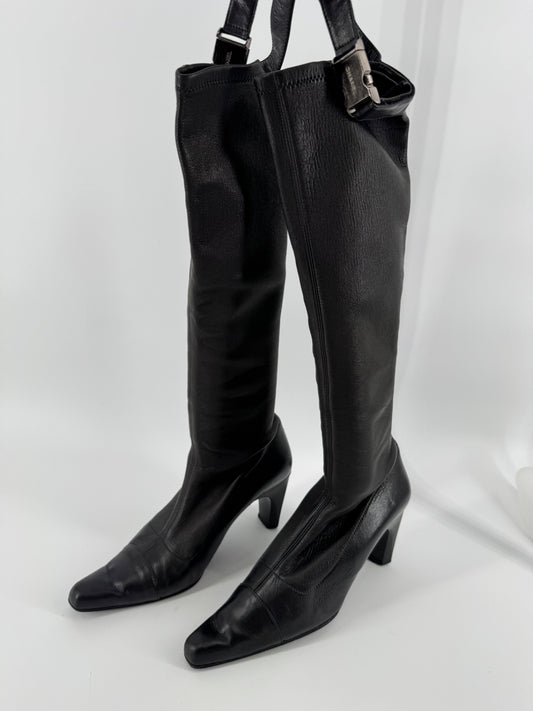 Chanel Knee High Leather Boots