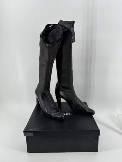 Chanel Knee High Leather Boots