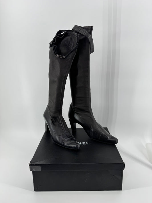 Chanel Knee High Leather Boots