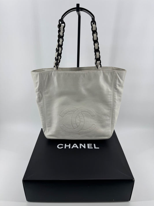 Chanel Cambon Ligne Tote - White