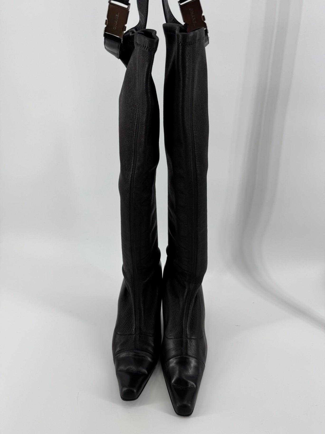 Chanel Knee High Leather Boots