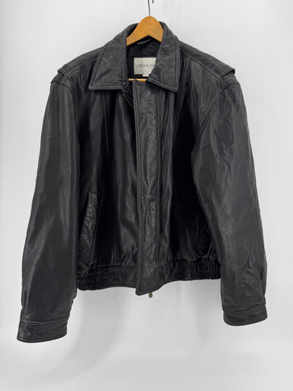 London Fog Black Leather Jacket