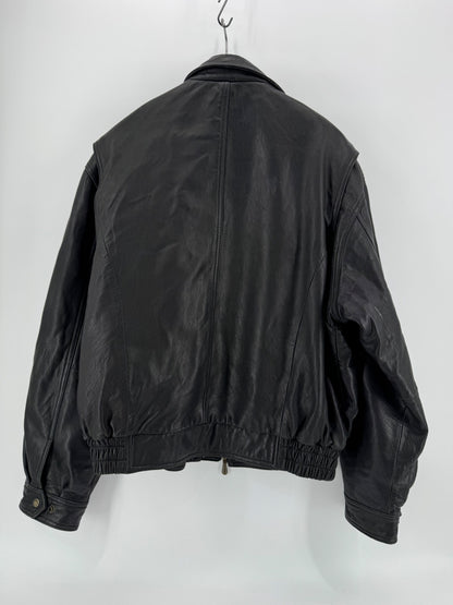 London Fog Black Leather Jacket