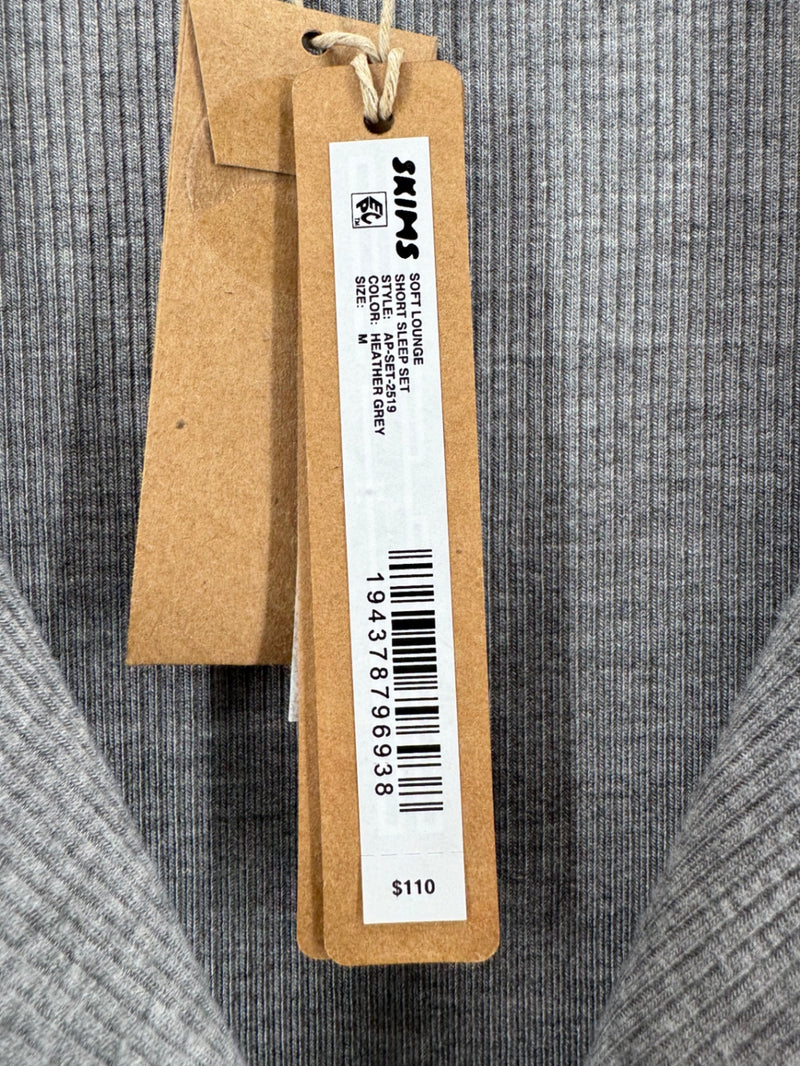 SKIMS Gray Button Up Pajama Shirt