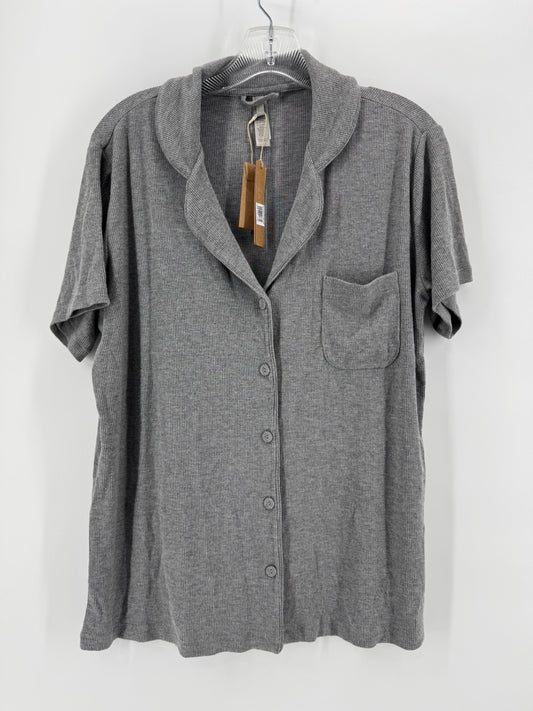 SKIMS Gray Button Up Pajama Shirt
