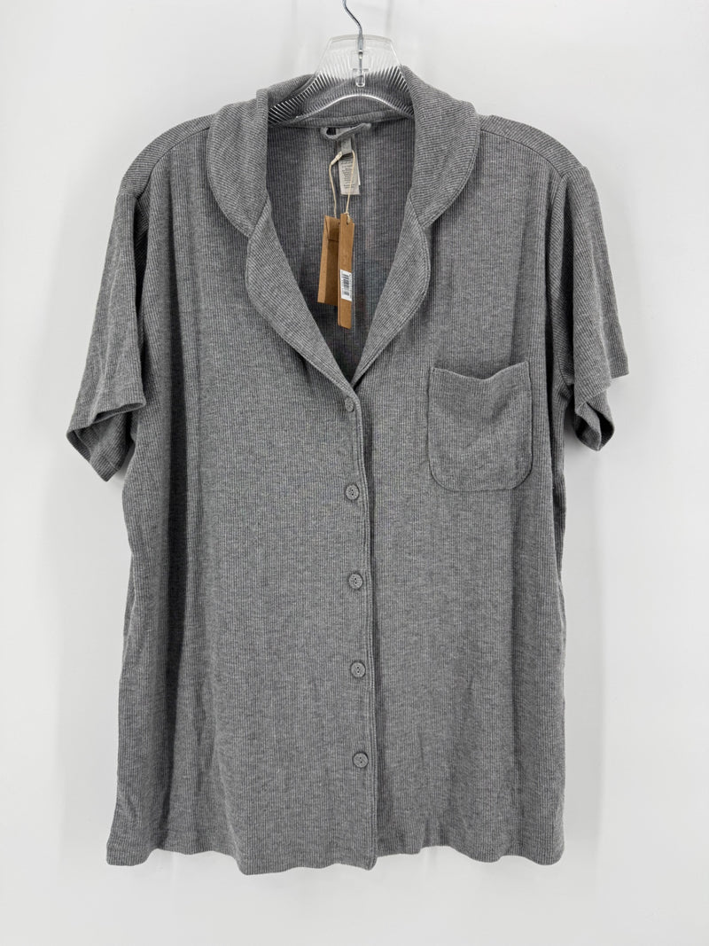 SKIMS Gray Button Up Pajama Shirt