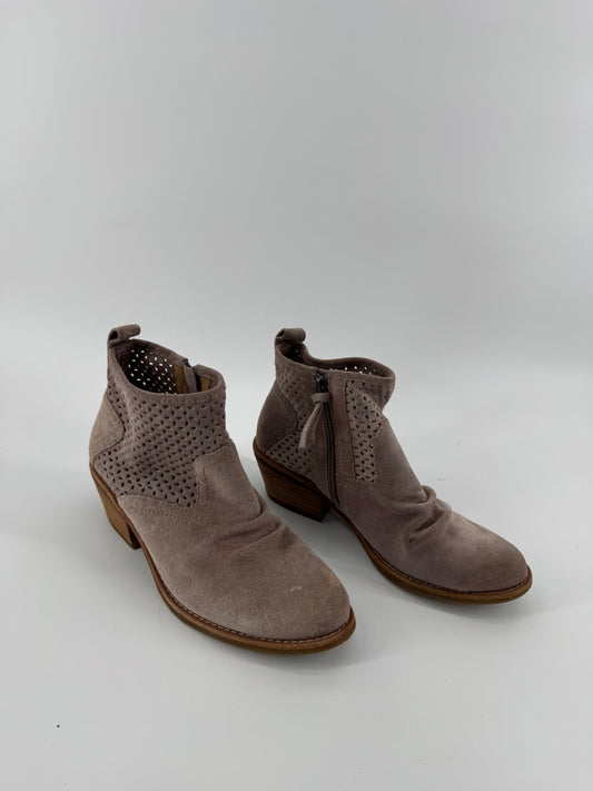 Sofft Taupe Suede Eyelet Ankle Boots