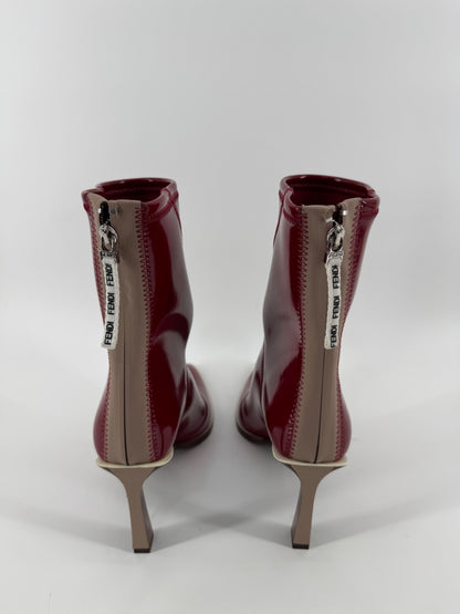Fendi Red Patent Sock Boots