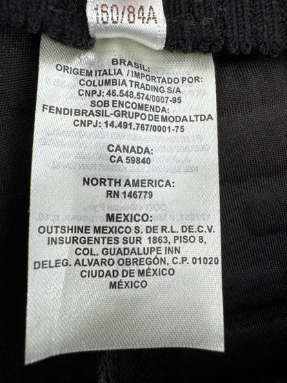 Fendi Black Embossed FF (Zucca) Leather Skirt Tea Length Pencil - Black