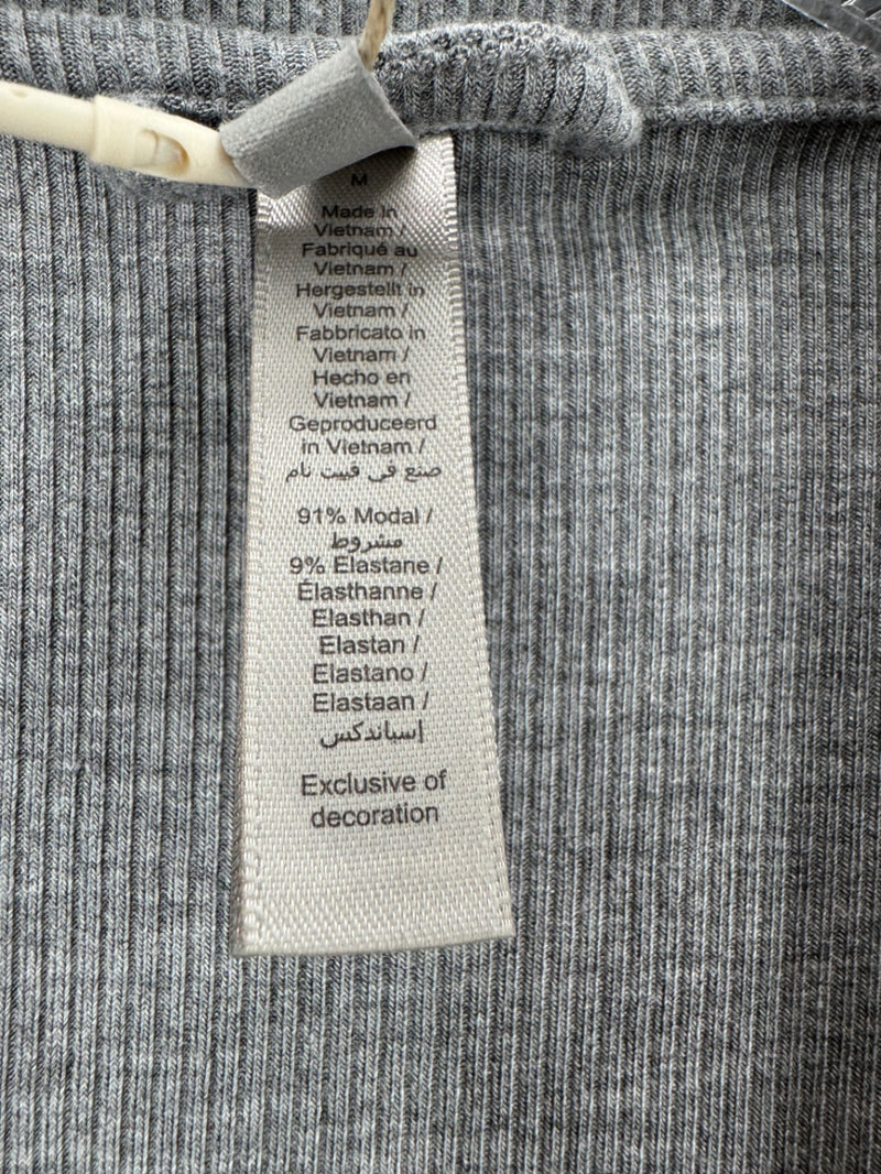 SKIMS Gray Button Up Pajama Shirt