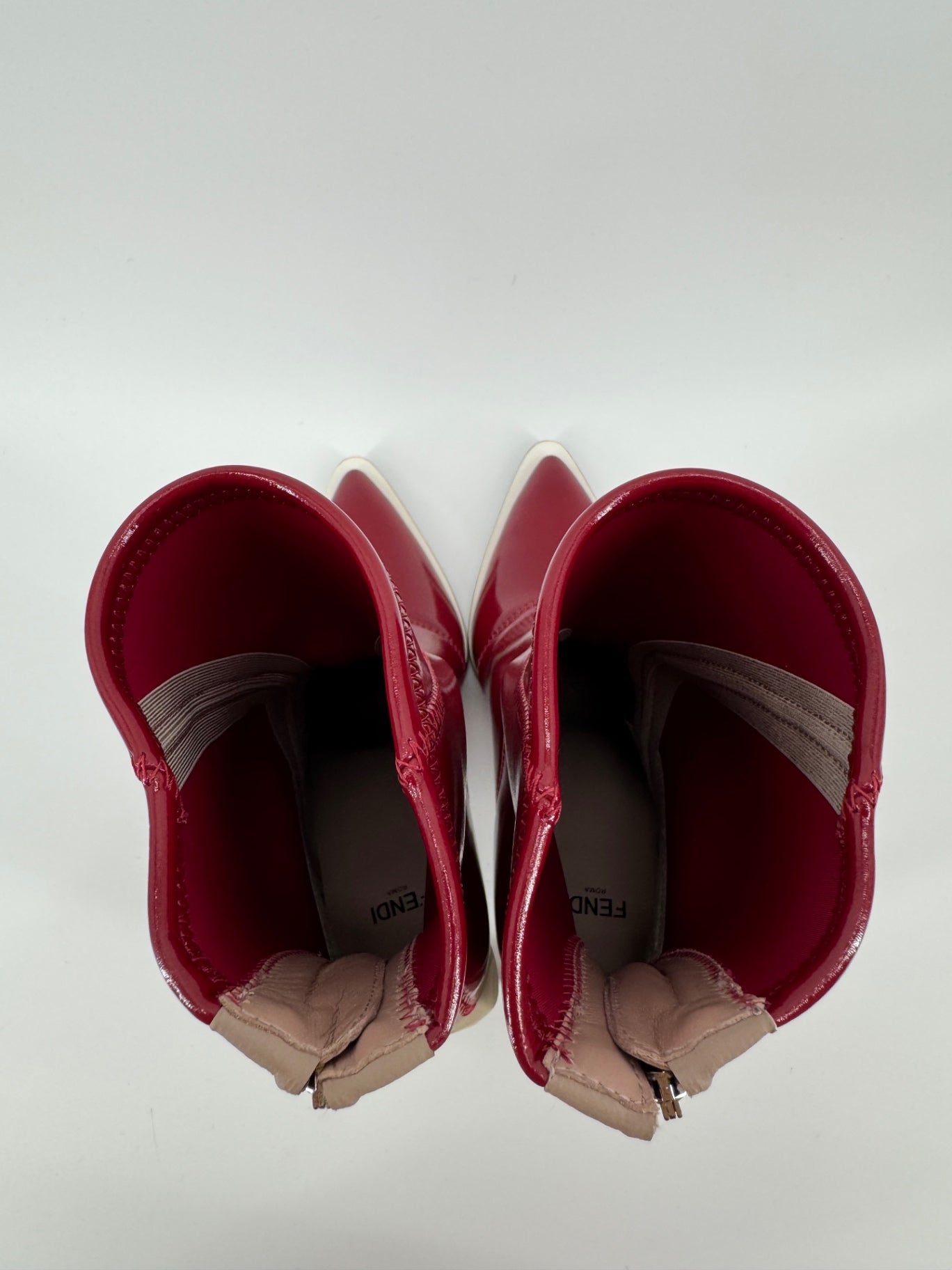 Fendi Red Patent Sock Boots