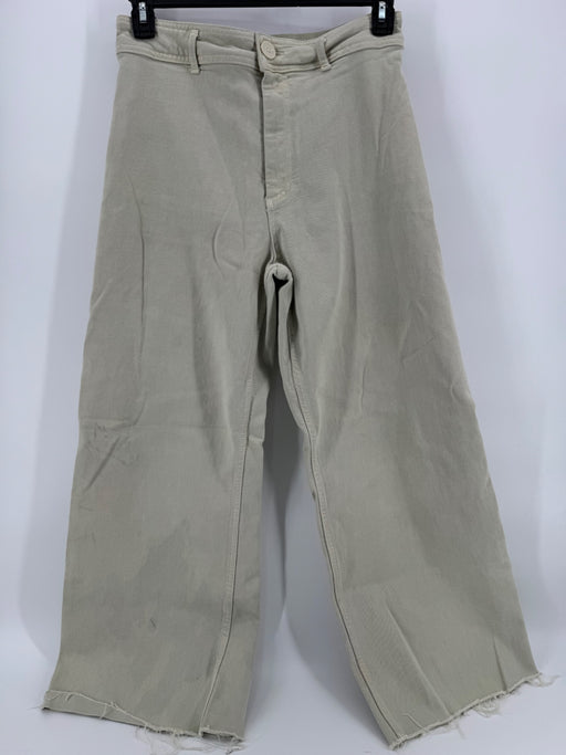 Zara Beige Wide Leg Denim Pants