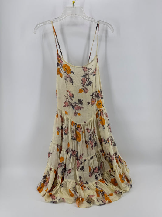 Free People Cream Floral Strap Dress