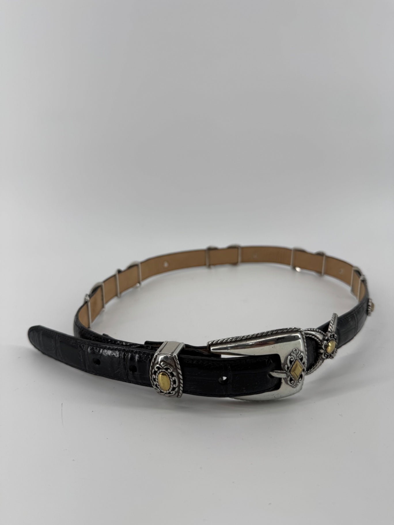 Brighton Black Belt with Silver Decor