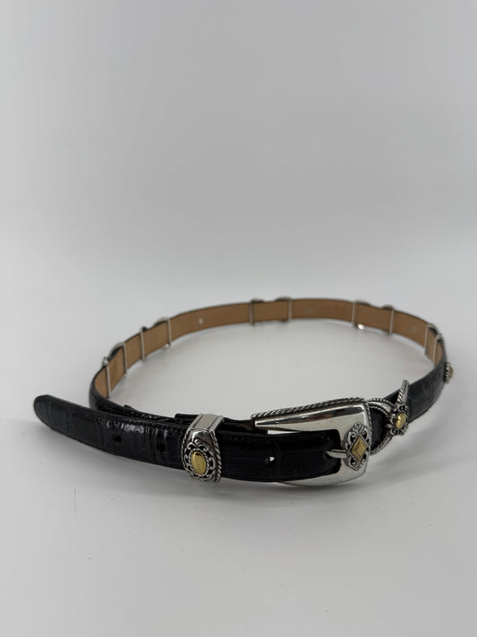 Brighton Black Belt with Silver Decor