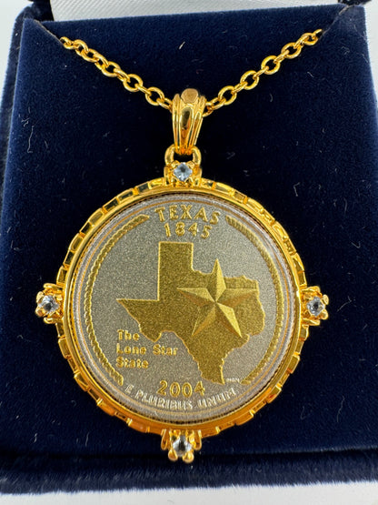 The Danbury Mint Texas Coin Necklace