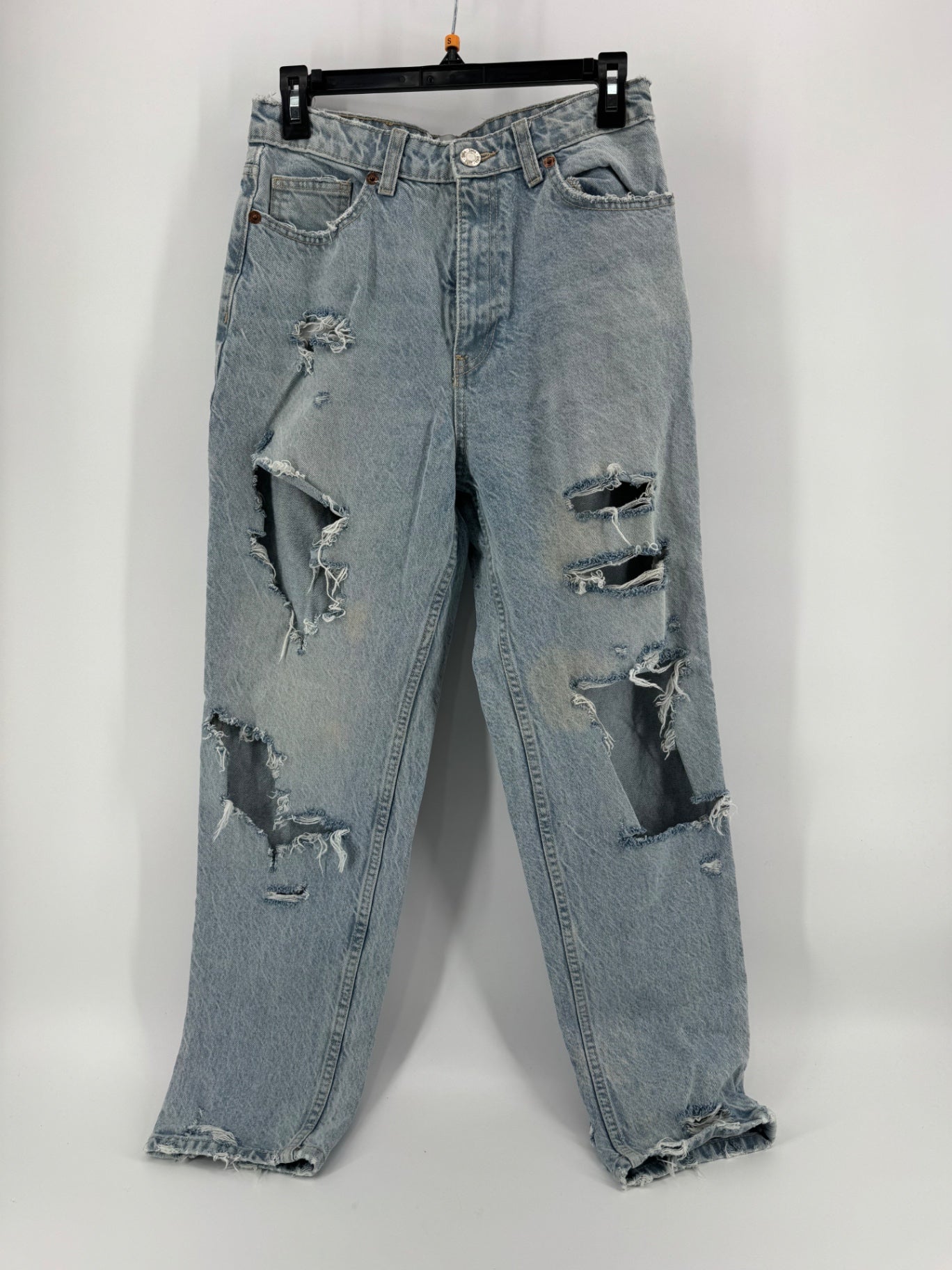 Zara Light Wash Ripped Denim Jeans