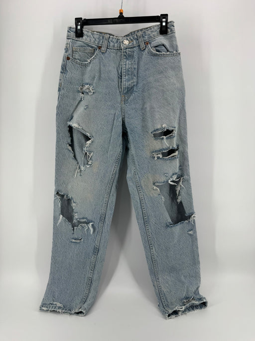 Zara Light Wash Ripped Denim Jeans