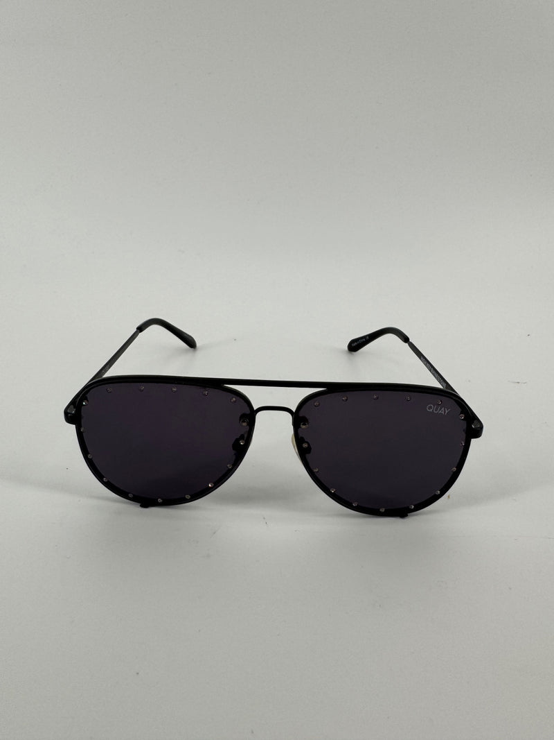 Quay Black Studded Sunglasses