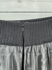 Fendi Black Embossed FF (Zucca) Leather Skirt Tea Length Pencil - Black
