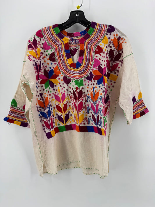 Unbranded Cream Embroidered Top